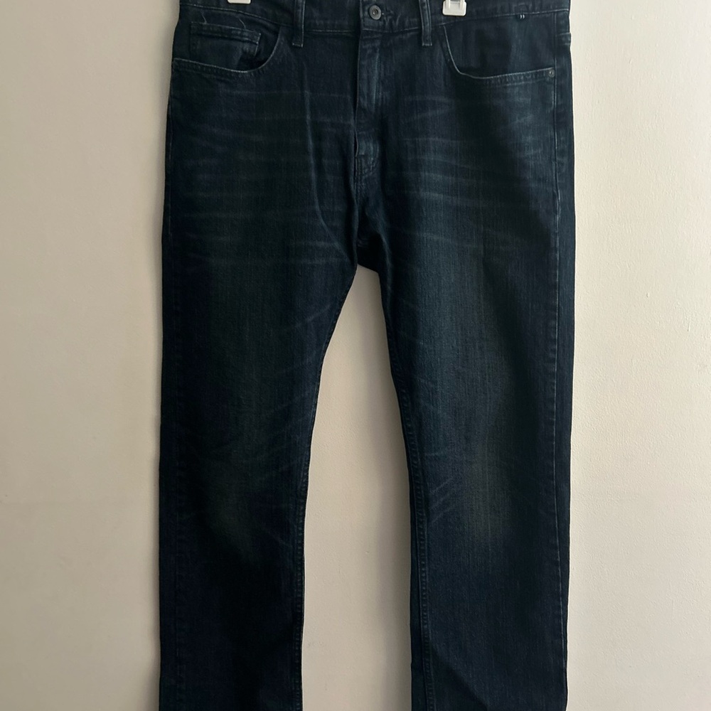 Nautica Dark Wash Straight Leg Jeans with Contrasting Stitching